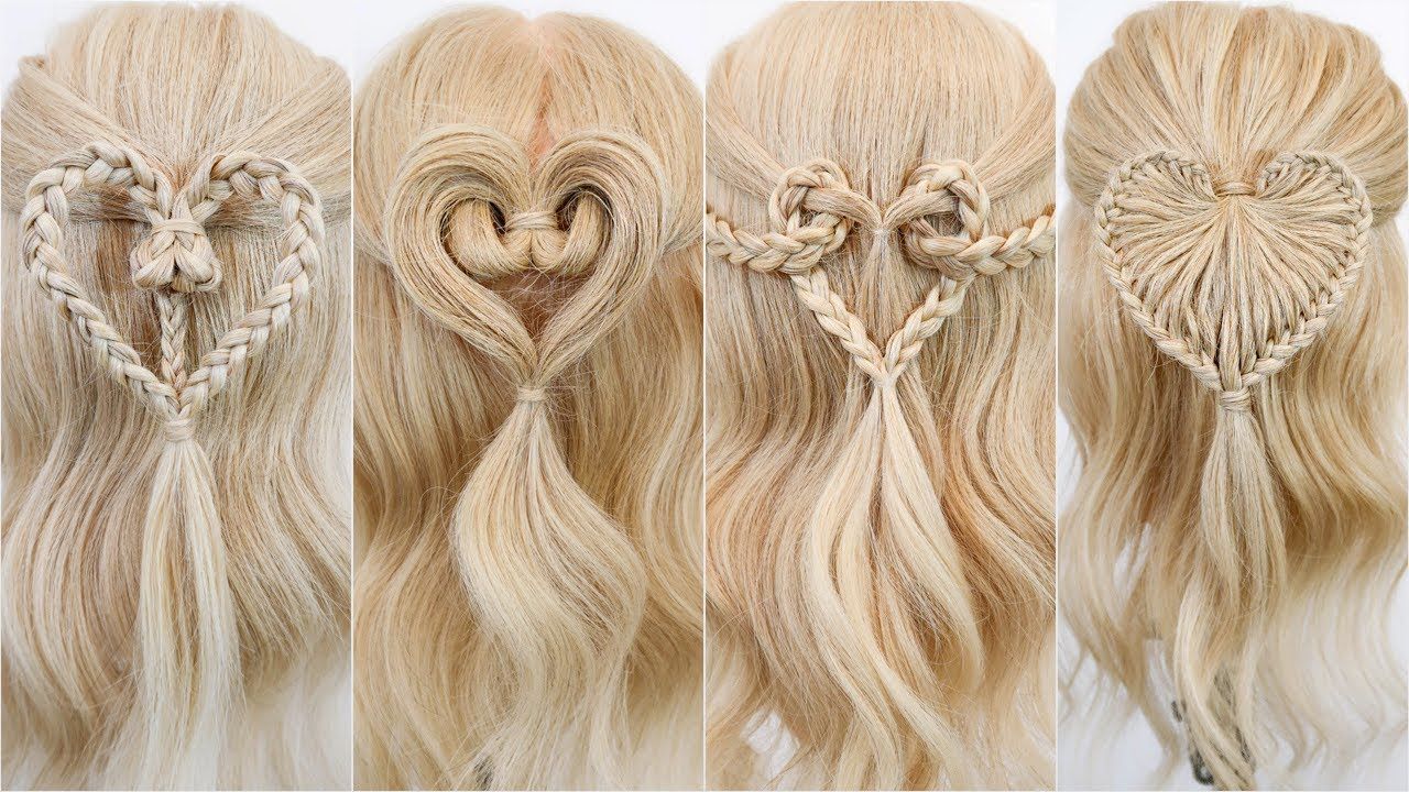 How To Braided Hearts – Valentines Day Hairstyles – Half Up Half Down – Medium & Long Hair
